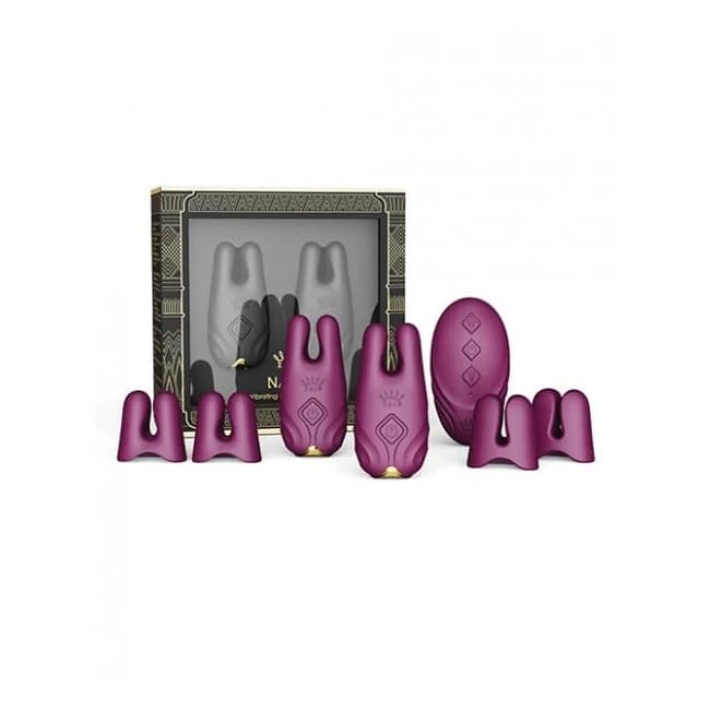 Zalo Nave Vibrating Nipple Clamps - Velvet Purple, image 1