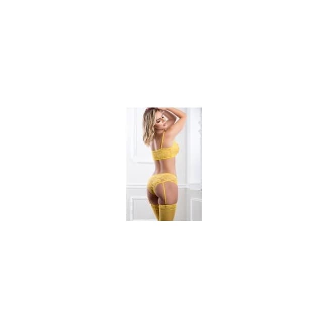 3pc Front Zipper Bralette Cheekini Set Sunny Bright O/S, image 1