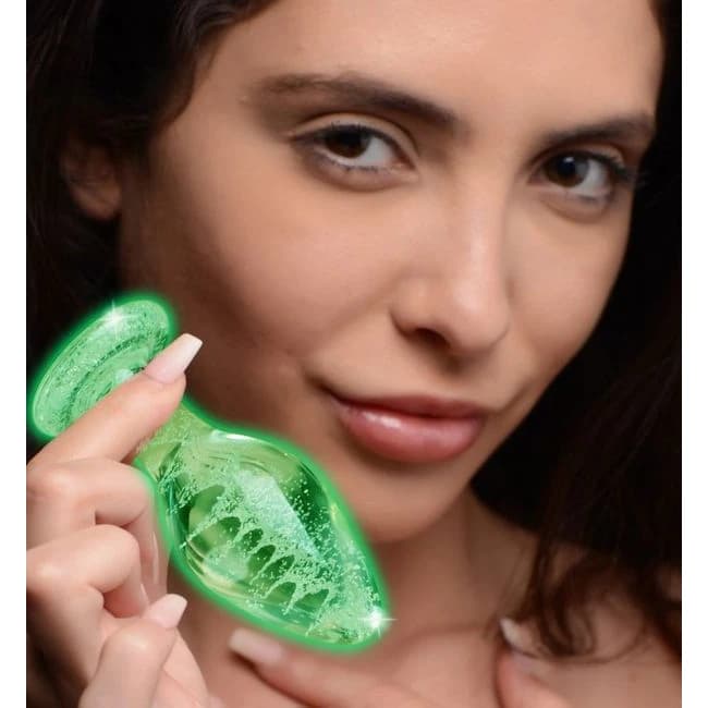Booty Sparks Glow-in-the-Dark Glass Anal Plug Large, image 1