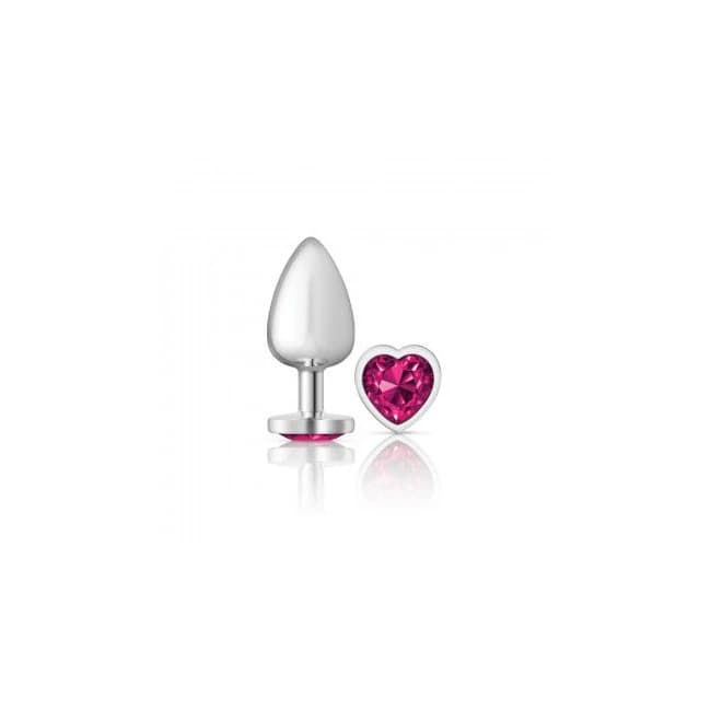 Cheeky Charms Heart Bright Pink Large Silver Plug - Image 1 Cheeky Charms Heart Bright Pink Large Silver Plug - Image 1