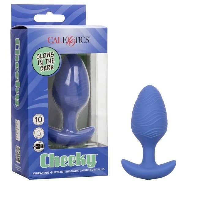 Cheeky Vibrating Glow-in-the- Dark Large Butt Plug, image 1