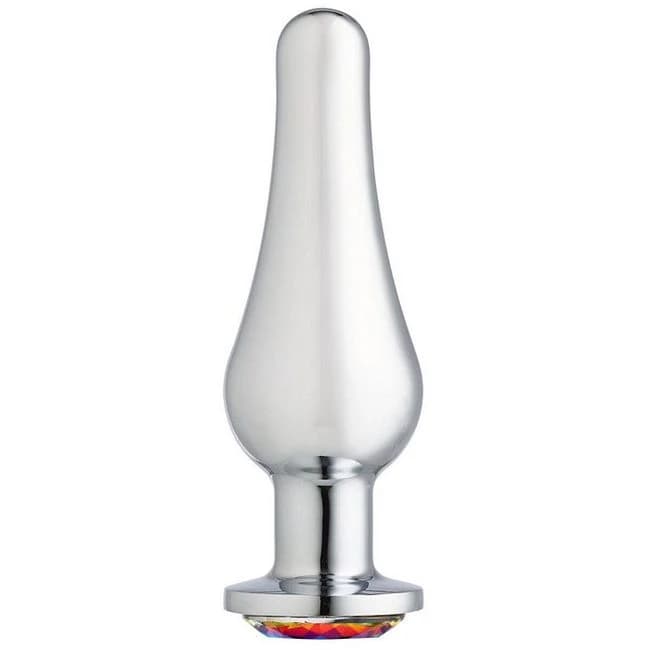 Cloud 9 Gems Silver Chromed Tall Anal Plug Large, image 1