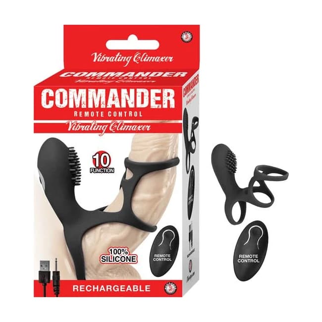 COMMANDER REMOTE CONTROL VIBRATING CLIMAXER BLACK - Image 1