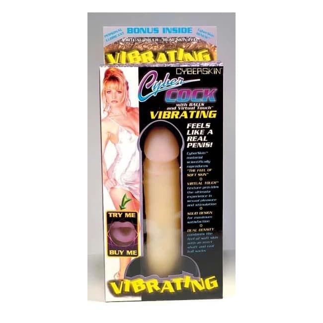 Cyberskin Vibrating Cybercock with Balls Light, image 1