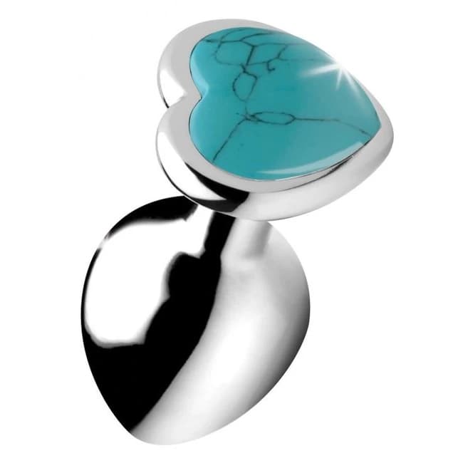 (D) BOOTY SPARKS GEMSTONES ME HEART ANAL PLUG TURQUOISE - Image 1 (D) BOOTY SPARKS GEMSTONES ME HEART ANAL PLUG TURQUOISE - Image 1