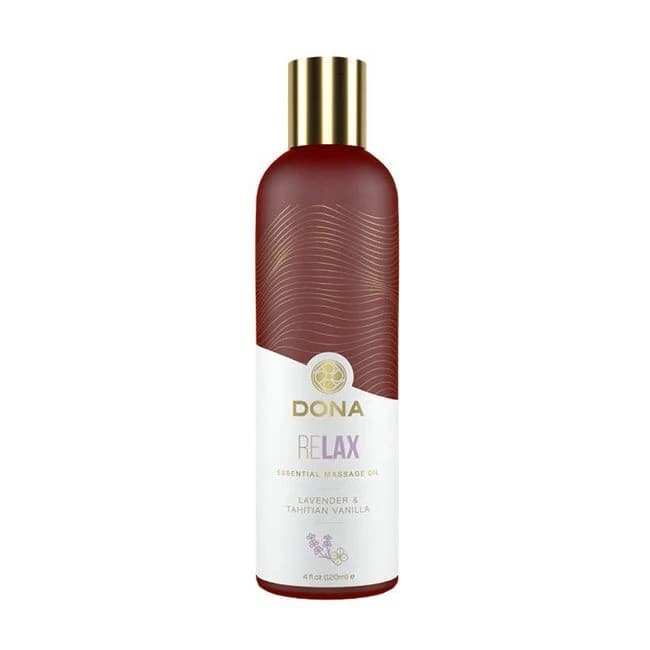 (d) Dona Essential Massage Oil Relax - Lavender & Tahitian Vanilla - Image 1 (d) Dona Essential Massage Oil Relax - Lavender & Tahitian Vanilla - Image 1