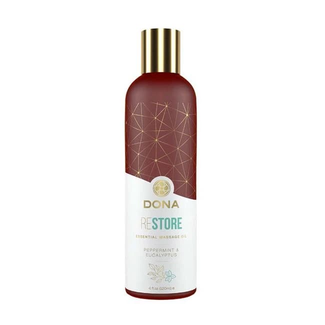 (d) Dona Essential Massage Oil Restore - Peppermint & Eucalyptus - Image 1 (d) Dona Essential Massage Oil Restore - Peppermint & Eucalyptus - Image 1