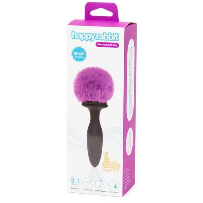 (d) Happy Rabbit Small Vibrati Bunny Tail Butt Plug - Image 1