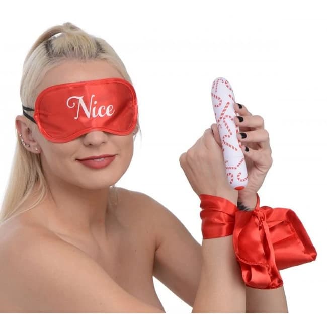 (d)bang! Naughty Holiday Kit Wrist Ties Xl Bullet & Blindfold - Image 1 (d)bang! Naughty Holiday Kit Wrist Ties Xl Bullet & Blindfold - Image 1