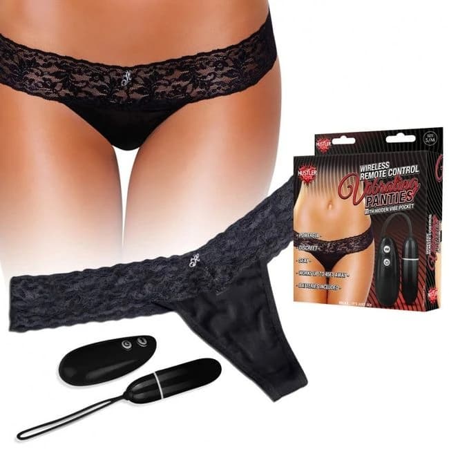 Hustler Wireless Remote Control Vibrating Panties Black M/L, image 1