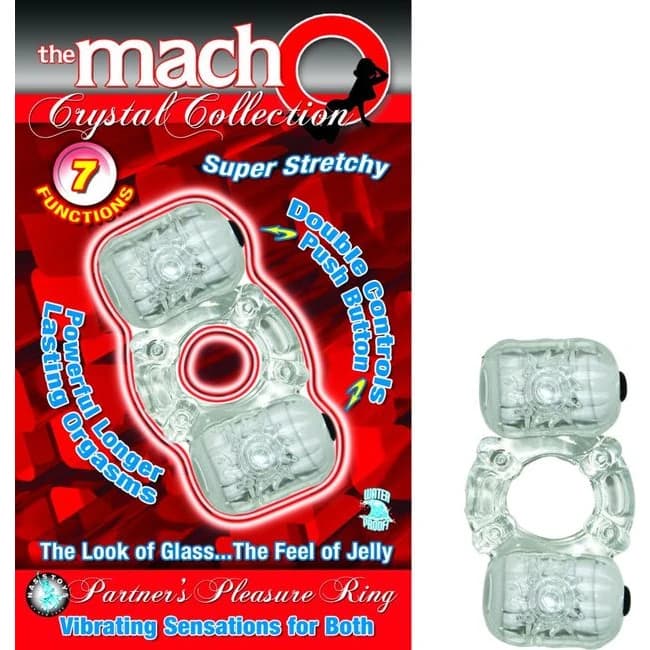 Macho Crystal Collection Partners Pleasure Ring Clear, image 1