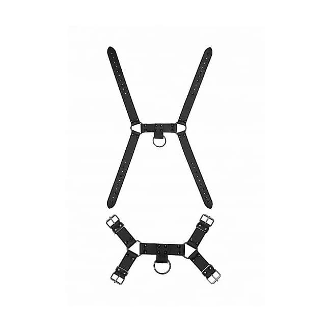 Ouch! Skulls & Bones Male Harness W/ Spikes, image 1