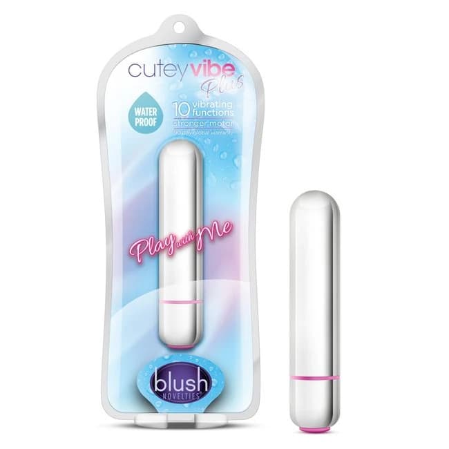 Play with Me Cutey Vibe Plu 10 Function Bullet Silver, image 1