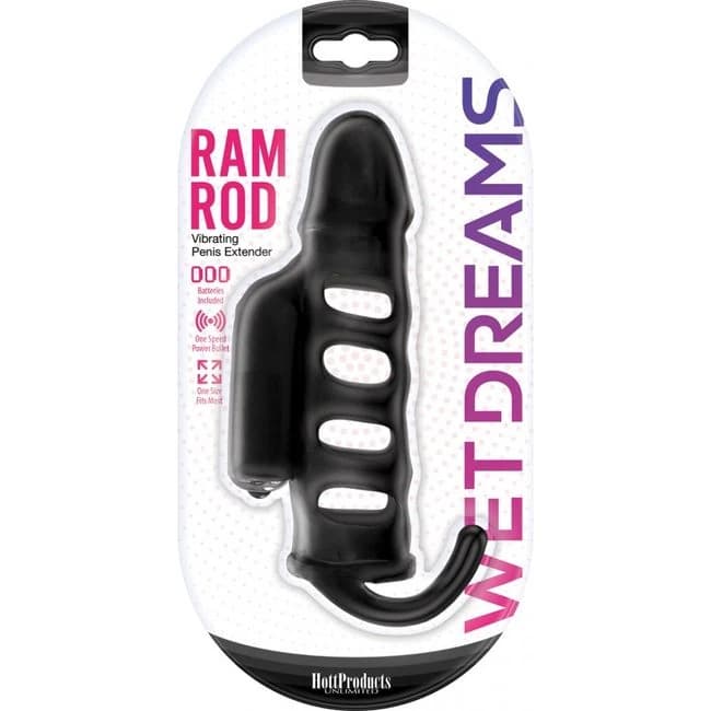 Wet Dreams Ram Rod Penis Extension Sleeve W/ Power Bullet, image 1