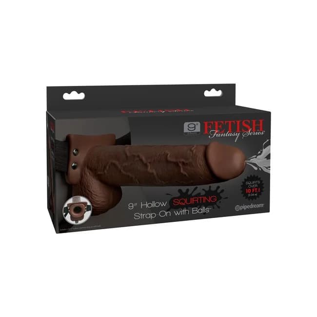 Fetish Fantasy 9 in Hollow Squirting Strap-on W/ Balls Flesh - Image 1 Fetish Fantasy 9 in Hollow Squirting Strap-on W/ Balls Flesh - Image 1