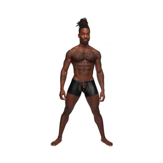 Fetish Poseidon Nylon Spandex Tear Off Cup Thong Short Black L/lx, image 1