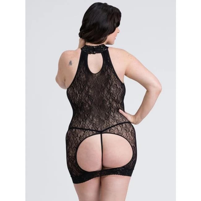 Fifty Shades Captivate Plus Size Black Lace Spanking Mini Dress O/s Queen - Image 1 Fifty Shades Captivate Plus Size Black Lace Spanking Mini Dress O/s Queen - Image 1