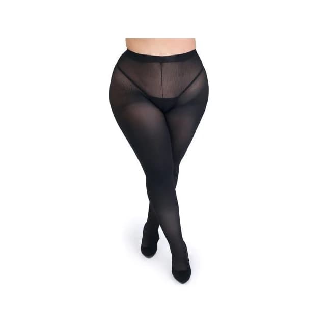 Fifty Shades Captivate Plus Size Black Spanking Tights O/s Curve - Image 1