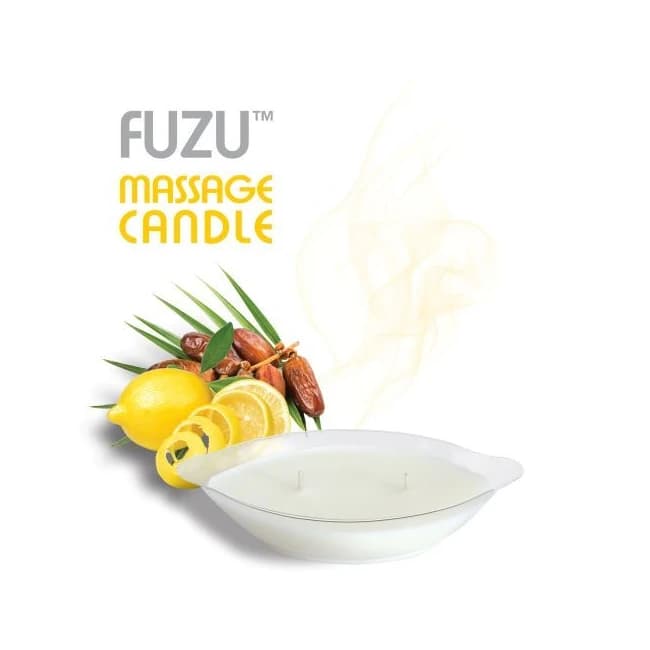 Fuzu Massage Candle Fiji Dates & Lemon Peel 4 Oz - Image 1 Fuzu Massage Candle Fiji Dates & Lemon Peel 4 Oz - Image 1