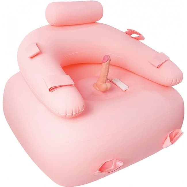 Get Down on It Inflatable Play Coushion W/ Pvc Dildo - Image 1 Get Down on It Inflatable Play Coushion W/ Pvc Dildo - Image 1