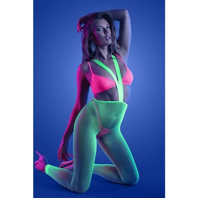 Glow Come Alive 3pc Seamless Set Neon Green & Pink O/S, image 1