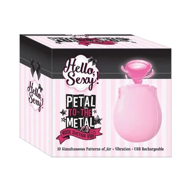 Hello Sexy! Petal to the Metal Rose Suction Vibe Pink - Image 1 Hello Sexy! Petal to the Metal Rose Suction Vibe Pink - Image 1