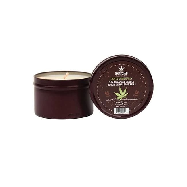 Hemp Seed 3-in-1 Massage Candle Santa Came Early 6oz - Image 1 Hemp Seed 3-in-1 Massage Candle Santa Came Early 6oz - Image 1
