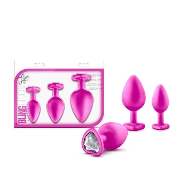 Luxe Bling Plugs Training Kit Pink w/ White Gems, image 1
