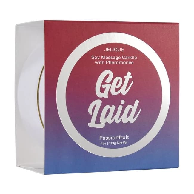 Massage Candle W/ Pheromones Get Laid Passionfruit 4oz - Image 1 Massage Candle W/ Pheromones Get Laid Passionfruit 4oz - Image 1