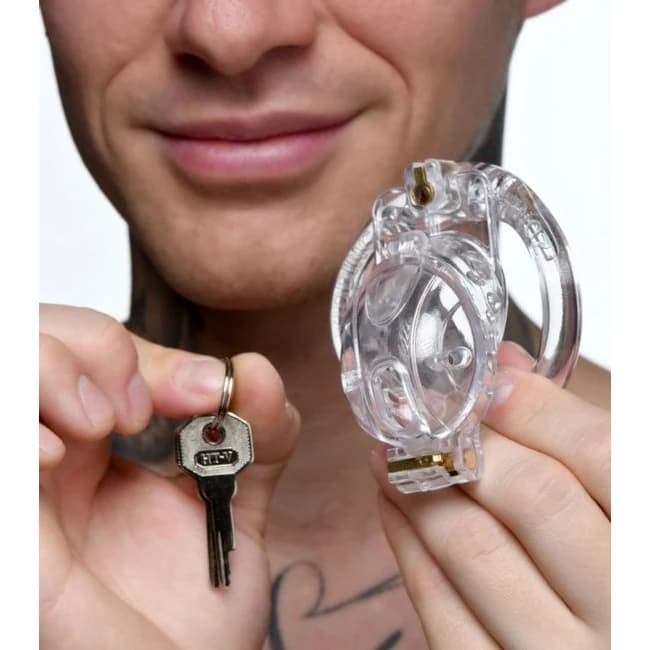 Master Series Custome Lockdown Chastity Cage Clear - Image 1