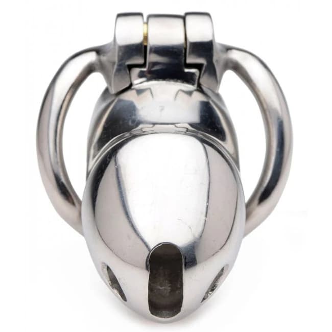Master Series Rikers 24-7 Stainless Steel Locking Chastity Cage - Image 1