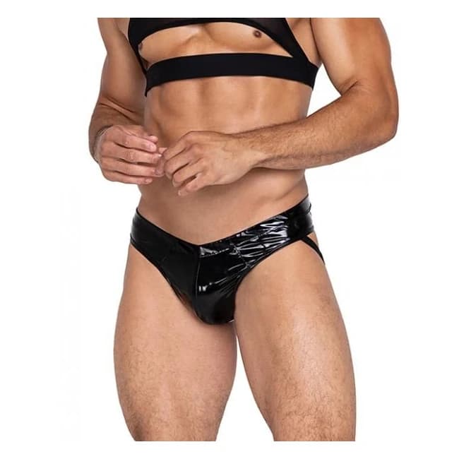 Midnight Briefs w/ Contoured Pouch & Elastic Rear Straps Black, image 1