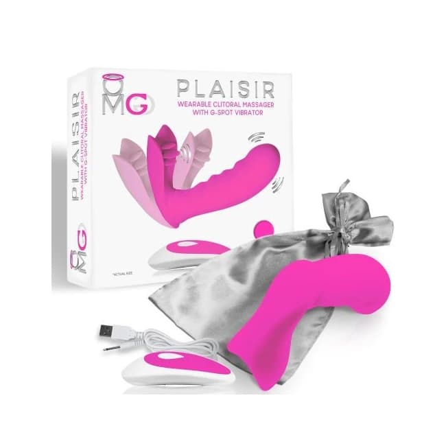 Omg Plaisir Wearable Clitoral Massager W/ G-spot Vibrator Pink - Image 1 Omg Plaisir Wearable Clitoral Massager W/ G-spot Vibrator Pink - Image 1