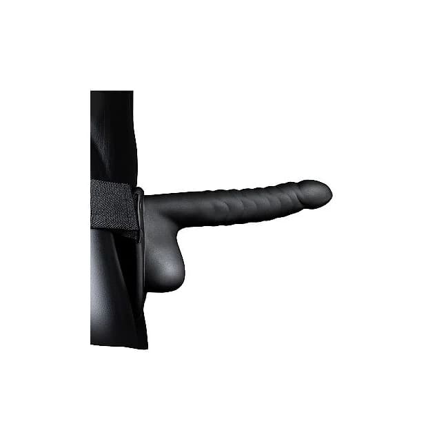 Ouch! Ribbed Hollow Strap-on W/ Balls, image 1