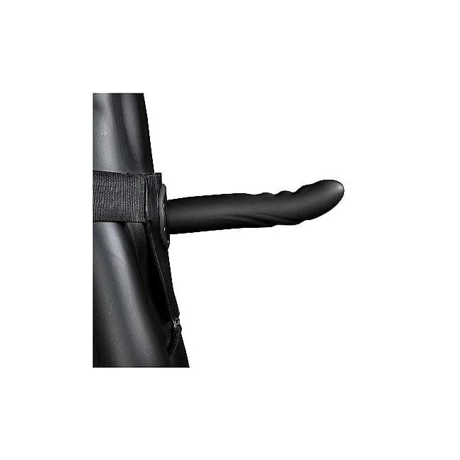 Ouch! Textured Curved Hollow Strap-on 8in Black - Image 1 Ouch! Textured Curved Hollow Strap-on 8in Black - Image 1