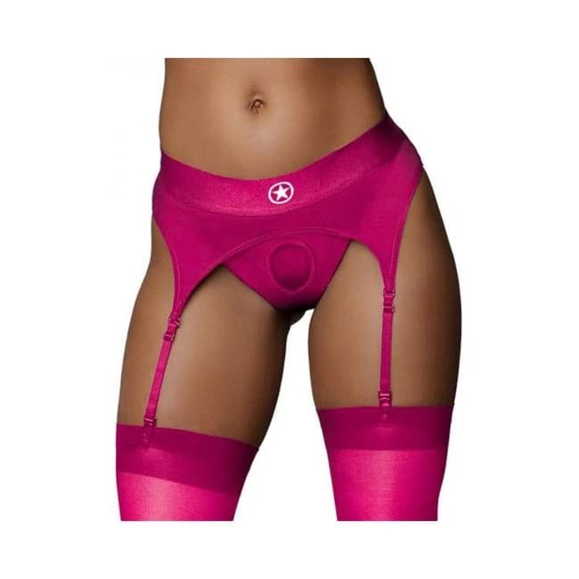 Ouch! Vibrating Strap-on Thong with Adjustable Garters, image 1