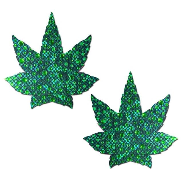 PASTEASE INDICA POT LEAF CRYSTAL GREEN WEED NIPPLE PASTIES - Image 1