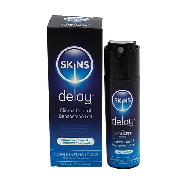 Skins Delay Climax Control Benzocaine Gel 15ml - Image 1 Skins Delay Climax Control Benzocaine Gel 15ml - Image 1
