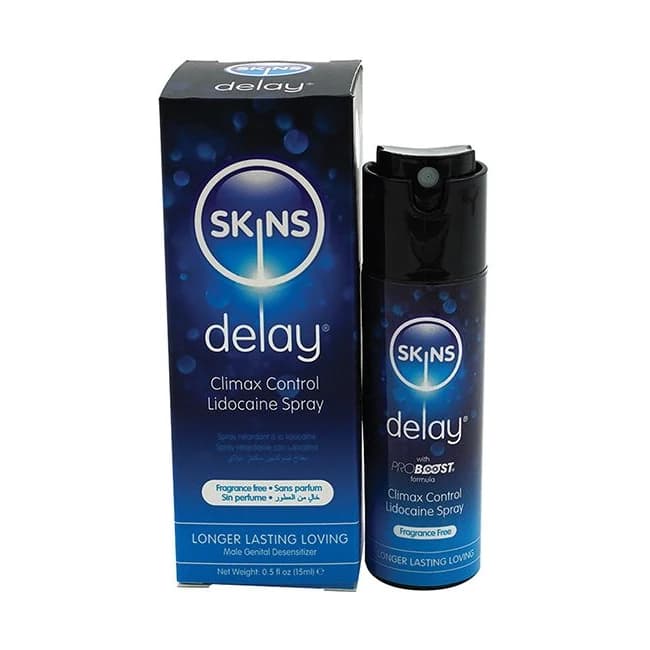 Skins Delay Climax Control Lidocaine Spray 15ml - Image 1 Skins Delay Climax Control Lidocaine Spray 15ml - Image 1
