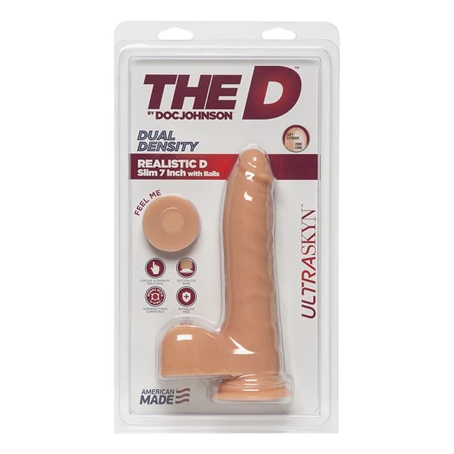 The D Realistic D 7 in Slim W/ Balls Ultraskyn Vanilla, image 1