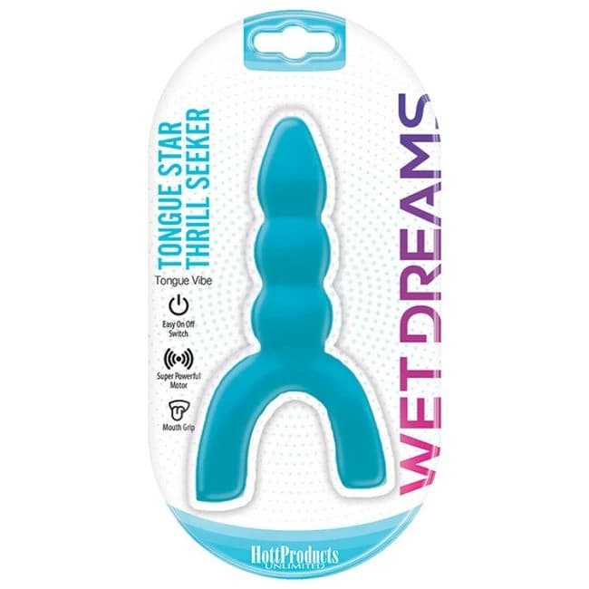 Tongue Star Thrill Seeker Tongue Vibe W/ Pleasure Ribs Blue - Image 1 Tongue Star Thrill Seeker Tongue Vibe W/ Pleasure Ribs Blue - Image 1