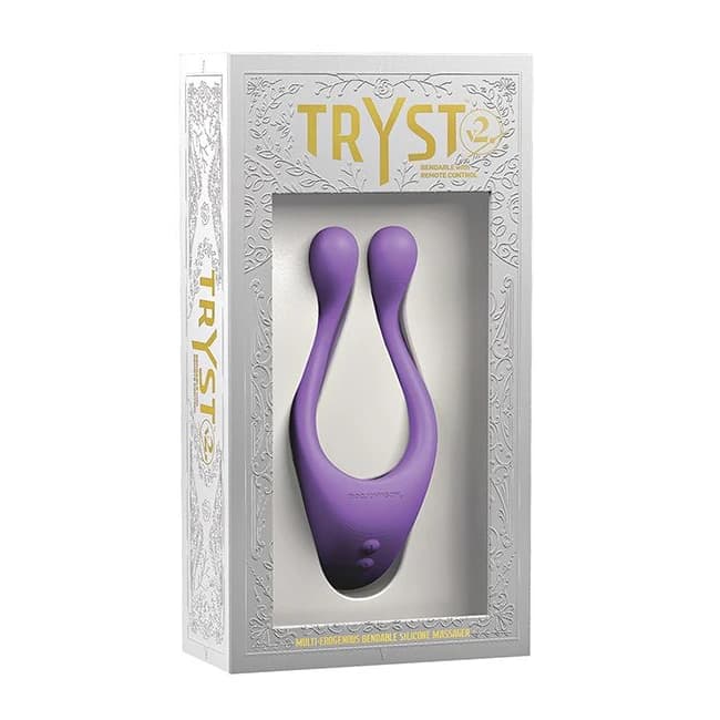 TRYST V2 BENDABLE MULTI EROGENOUS ZONE MASSAGER W/ REMOTE PURPLE - Image 1