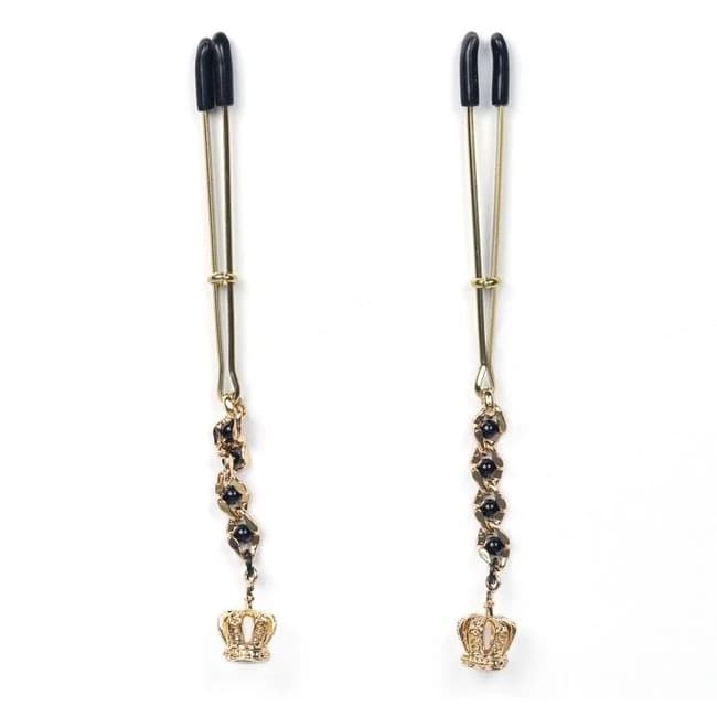 Tweezer Nipple Clamp W/ Crown Pendant - Image 1