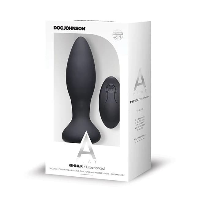 A-Play Rimmer Experienced Plug Rechargeable W/ Remote Black, image 1