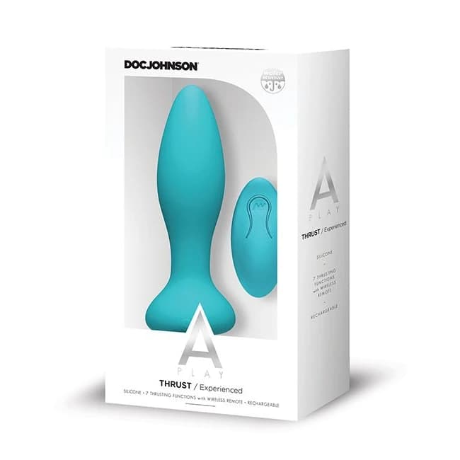 A-Play Thrust Experienced Plug Rechargeable W/ Remote Teal, image 1
