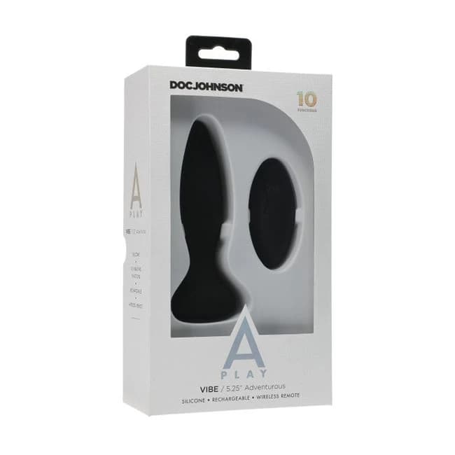 A-Play Vibe Adventurous a Plug Rechargeable W/ Remote Black, image 1