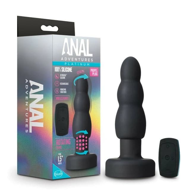 Anal Adventures Platinum Propel Plug Black, image 1