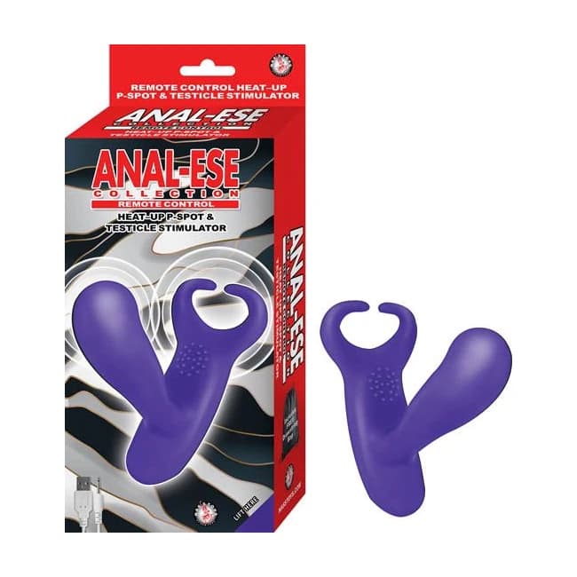 Anal-Ese Collection Remot Control Heat up P Spot & Ball Stimulator Purple, image 1