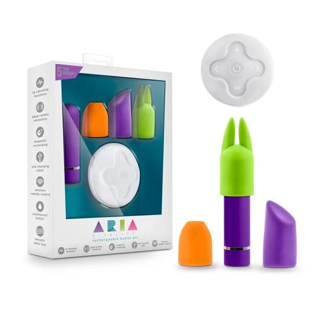 Aria Vitality Plum Bullet Kit Rechargeable with Remote, image 1