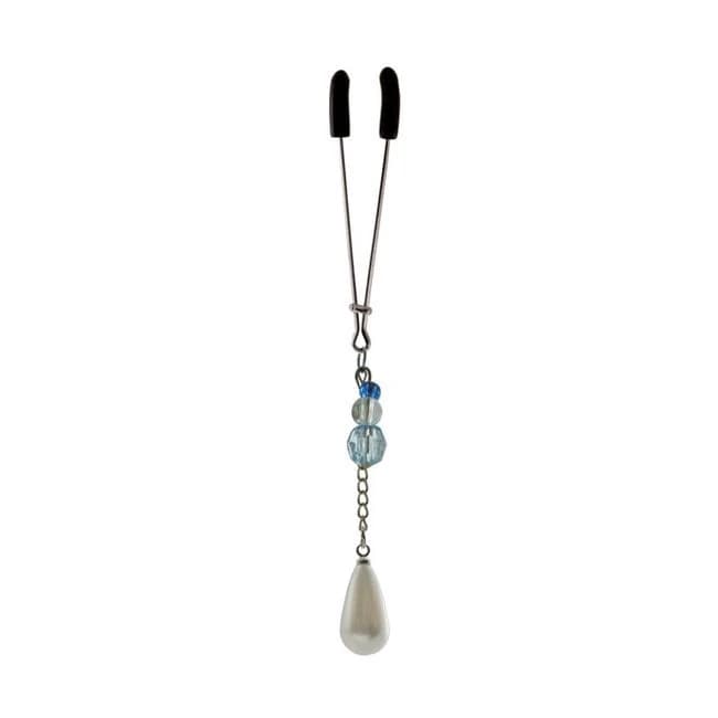 Bijoux De Cli Tweezer W/ on Chain & Blue Beads, image 1